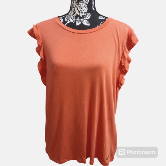 Michael Michael Kors Ruffle Capped Sleeve Top - Picture 1 of 5